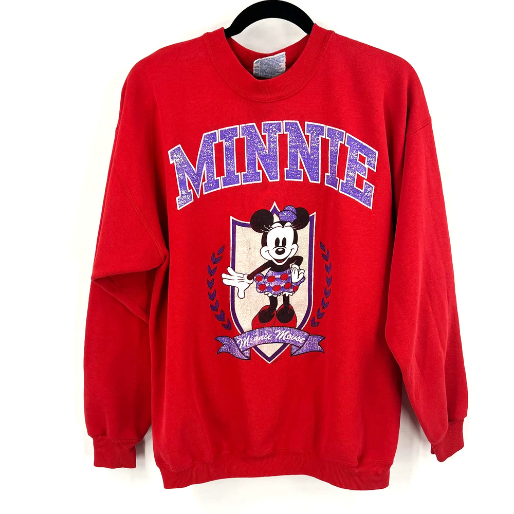 Vintage‎ Minnie Mouse Hanes Red Sweat Shirt Y2K 90's Women's Large Cotton Blend